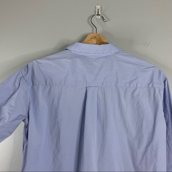 Theory Womens Solid Light Blue Wide Placket Popover Shirt Blouse Cotton Small S - Picture 11 of 13